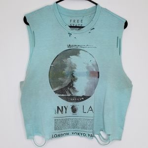 NY LA London Tokyo Paris Destructed Crop Tank